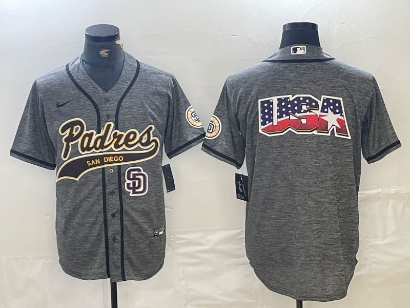 Men San Diego Padres Blank Grey Jointly 2024 Nike MLB Jersey style 8->->MLB Jersey